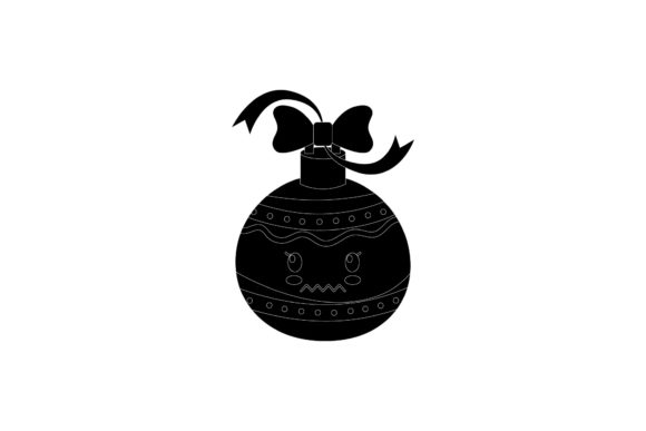Christmas Ball Decorative Kawaii Black Graphics