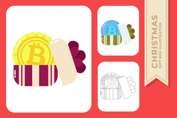 Christmas Bitcoin Decorative Gift Art Graphics