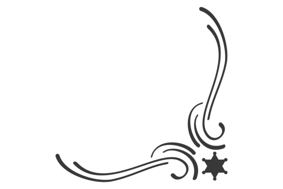 Decorative Curly Corner: Retro West Style Graphics