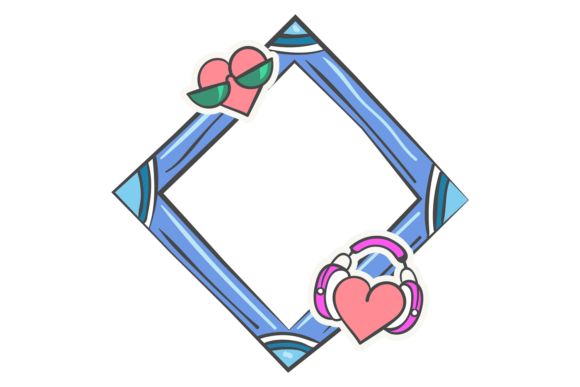 Decorative Doodle Frame. Love Border Col