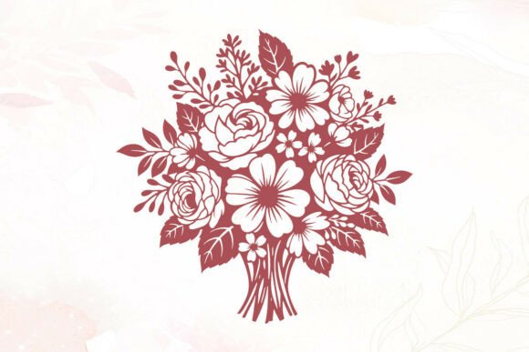 Decorative Floral Bouquet Paper Cut