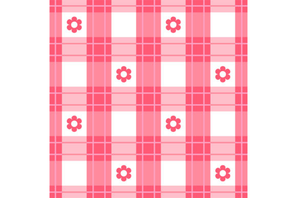 Decorative Floral Plaid Pattern. Wrappin Graphics