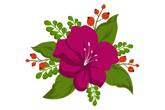 Decorative Flower. Colorful Blooming Graphics