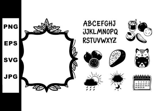 Decorative Frame with Alphabet Letters a: Graphics and Illustrations