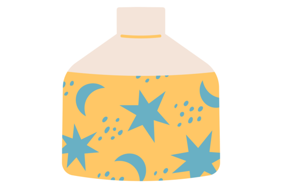 Decorative Vase with Star Pattern. Graphics & Illustrations