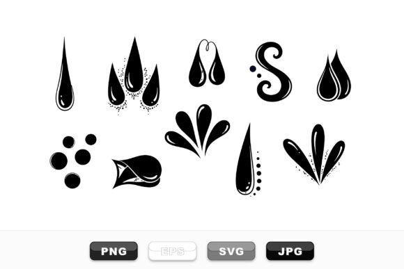 Decorative Water Drop Elements Set: Graphics for Local Branding