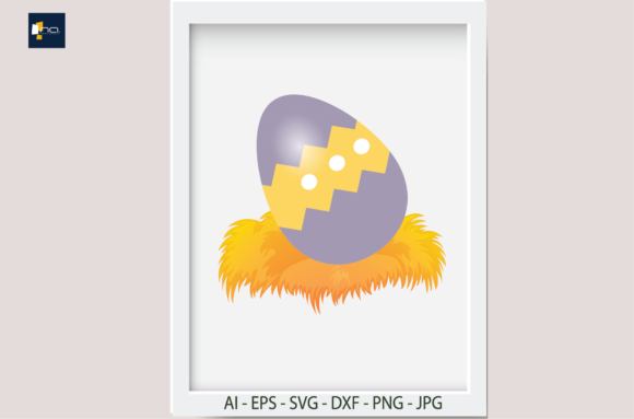 Easter Decorative Eggs on Straw Graphics