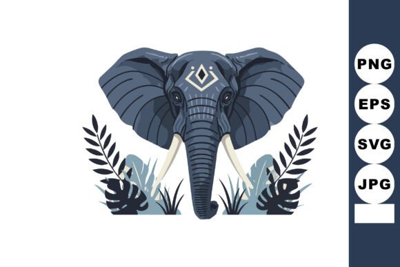 Elephant Head with Tribal Design: Graphics & Illustrations Review