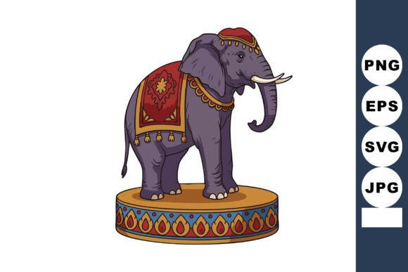 Elephant with Decorative Cloth and Jewel: Graphics for Creative Design