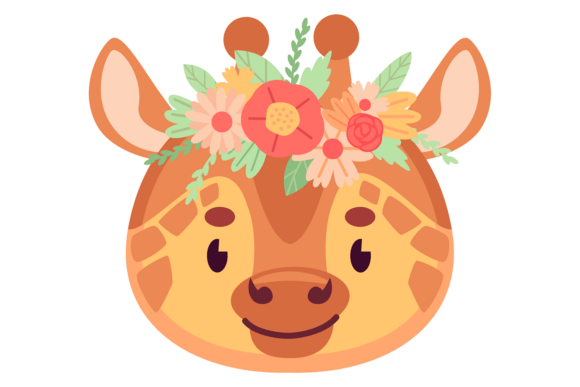 Floral Giraffe Head: Graphics for Creative Publishing