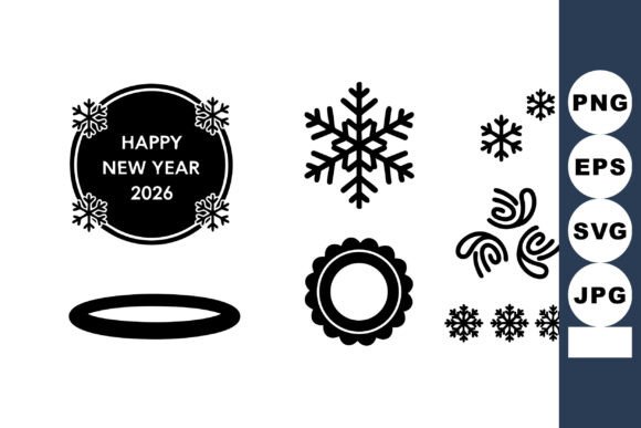 New Year 2026 Snowflake Decorative Graphics