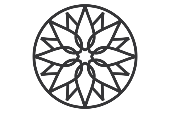 Round Flower Ornament: Graphics for Handmade Creations