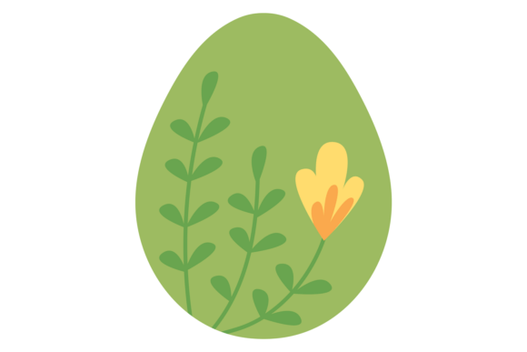 Spring Botany Egg Pattern. Decorative Fl