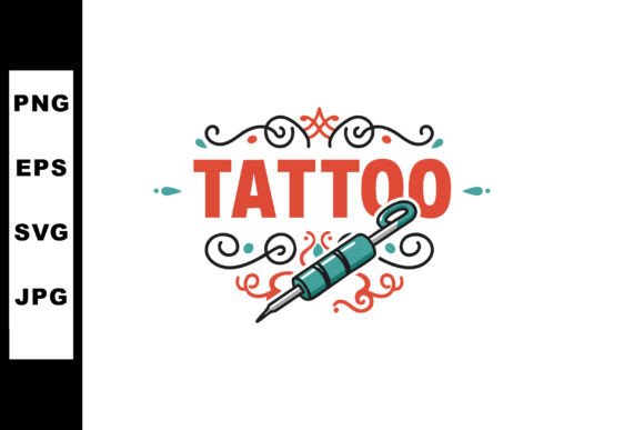 Tattoo Machine with Decorative Swirls an